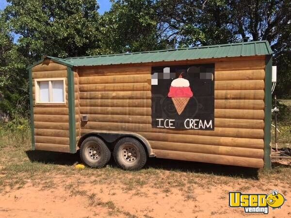 8 X 16 Log Cabin Style Concession Trailer Used Concession