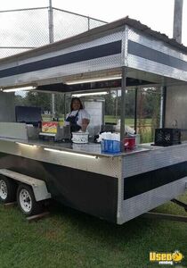 Mobile BBQ Unit | Open Barbecue Concession Trailer with Smoker for Sale in Alabama!