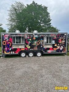 2023 8' x 23' Triple Axle Kitchen Food Concession Trailer with Pro-Fire System for Sale in Arkansas!
