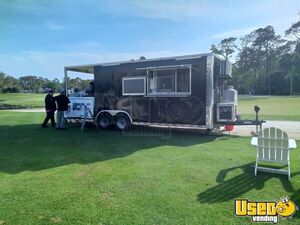 2023 8.5'' x 22'  Kitchen Food Concession Trailer w/ Back Porch + BBQ Smoker for Sale in Florida!
