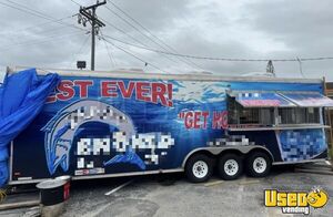 LICENSED LOADED - 2012 35' Kitchen Food Concession Trailer with Bathroom & Pro-Fire Suppression for Sale in Florida!