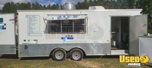 Ready to Serve Used V-Nose Mobile Food Concession Trailer  w/ Pro Fire Suppression for Sale in Florida!