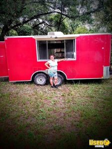 Used Once 2019 - 7.5' x 16' Food Concession Trailer/ Mobile Unit with Pro-Fire for Sale in Florida!