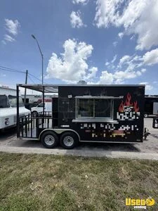 2023 8' x 18' Kitchen Food Concession Trailer w/ 6' Porch and Pro Fire System for Sale in Florida!