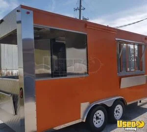 2021 8.5' x 18' Kitchen Food Concession Trailer with Porch and Pro Fire System for Sale in Florida!