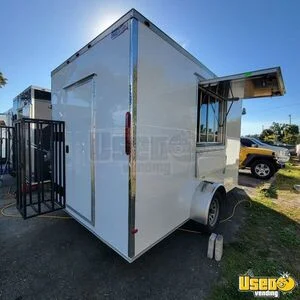 NEW - 2025 7' x 12' Kitchen Food Concession Trailer with Fire Suppression System for Sale in Florida!