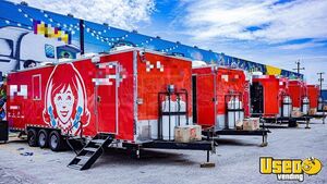 2021 8.5' x 28' Triple Axle Food Concession Trailer Mobile Kitchen w/ Pro Fire System for Sale in Illinois!