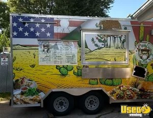 2023 14' Food Kitchen Concession Trailer Mobile Vending Unit + Pro Fire System for Sale in Illinois!