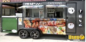 2023 7' x 20' Kitchen Food Trailer with Barbecue Porch for Sale in Illinois!