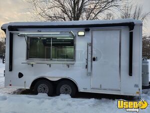 2025 8.5' x 16' Kitchen Food Concession Trailer with Pro-Fire System for Sale in Indiana!