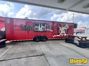 2025 8.5' x 30' Kitchen Food Concession Trailer with Fire Suppression System for Sale in Indiana!