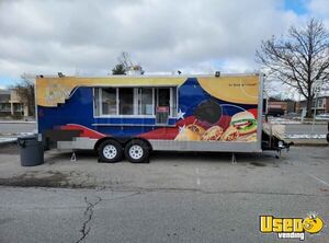 2022 24' Kitchen Food Concession Trailer with Bathroom + Pro-Fire System for Sale in Indiana!
