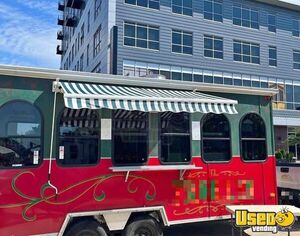 Eye Catching - 2015 6' x 23' Trolley Food Concession Trailer for Sale in Indiana!