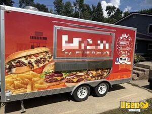NEW - 2023 7' x 14' Kitchen Food Concession Trailer with Fire Suppression System for Sale in Iowa!