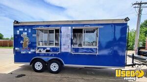 8' x 18' Kitchen Food Concession Trailer with Pro Fire System for Sale in Oklahoma!
