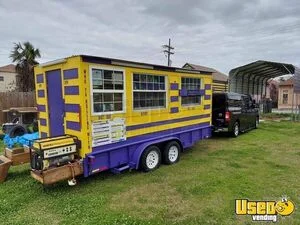 Custom Built 8' x 16' LSU Theme Food & Beverage Tailgating Mardi Gras Concession Trailer for Sale in Louisiana!