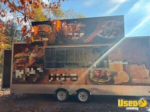 NEW - 2023 8' x 18' Kitchen Food Trailer with Fire Suppression System | Concession Trailer for Sale in Massachusetts!