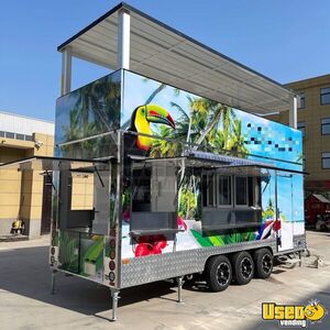 LOADED - 2023 28' 2-Deck Full Restaurant on Wheels Food Trailer with Porch for Sale in Massachusetts!