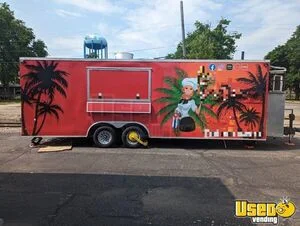 LOADED LIKE NEW 8.5' x 25' Mobile Kitchen Concession Trailer w/ Fire Suppression & Bathroom for Sale in Michigan!