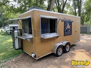 2022 7' x 16' Kitchen Food Concession Trailer with Fire Suppression System for Sale in Minnesota!