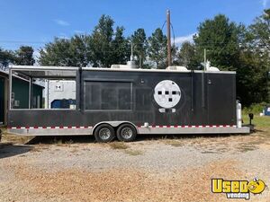 30' Kitchen Food Concession Trailer with Porch and Fire Suppression + Bathroom for Sale in Mississippi!