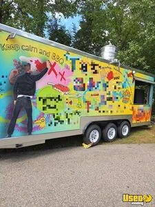 2024 8' x 18' Kitchen Food Concession Trailer w/ 6' Porch + Pro Fire System for Sale in New Hampshire!