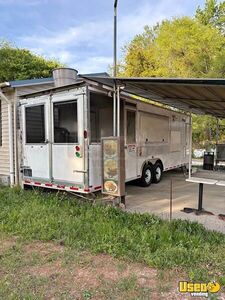 8.5' x 28' Kitchen Food Concession Trailer with Fire Suppression & Enclosed Porch for Sale in North Carolina!