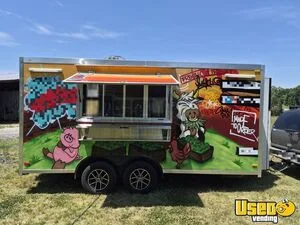 2025 8' x 16' Kitchen Food Concession Trailer with Fire Suppression System for Sale in North Carolina!