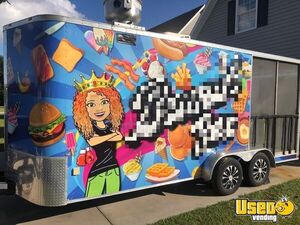 2019 - 7' x 18' Food Concession Trailer | Mobile Food Unit with Porch for Sale in North Carolina!