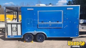 Like New - 2024 7' x 18' Kitchen Food Concession Trailer with Porch for Sale in North Carolina!