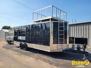 8.5' x 22' - 2017 Kitchen Food Concession Trailer V-Nose Extended Tongue w/ Observation Deck for Sale in Oklahoma!