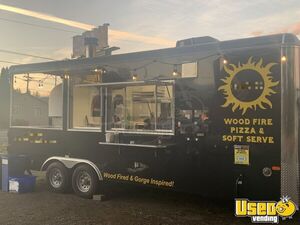 2020 - 8.5’ x 21' Wood Fired Pizza Concession Trailer w/ Mugnaini Hybrid Oven + Porch for Sale in Oregon!