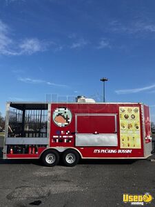 Like-New - 2020 8.5' x 18' Freedom Kitchen Food Trailer w/ Porch & Pro-Fire Suppression for Sale in Pennsylvania!