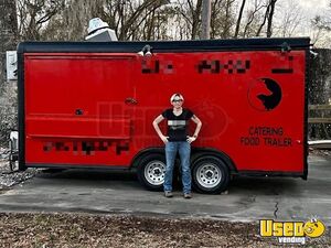 18' Kitchen Food Concession Trailer with Fire Suppression System for Sale in Texas!