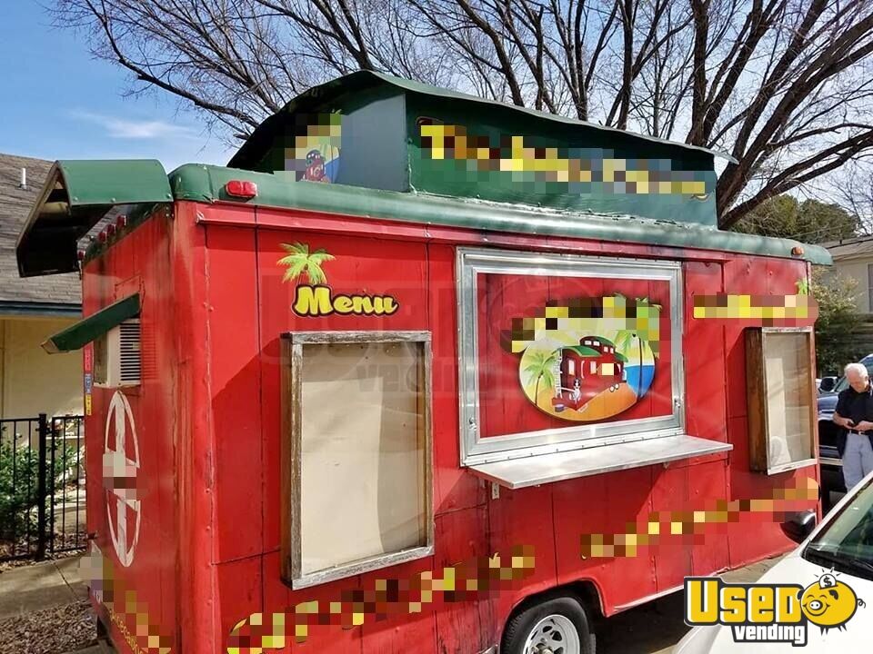 7' x 14' Trolley Style Food Concession Trailer Used Concession