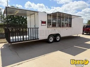 2022 8' x 28' Pizza Food Concession Trailer Mobile Vending Unit w/ Porch + Pro Fire System for Sale in Texas!