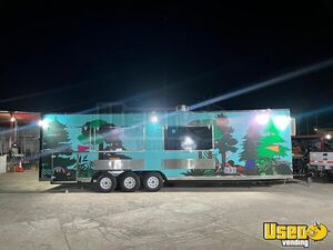 Well Equipped 2024 - 8.5' x 30' Kitchen Food Concession Trailer with Porch for Sale in Texas!