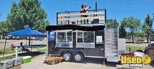 2022 - 8' x 16' Food Concession Trailer with Rooftop Stage for Sale in Wisconsin!