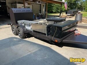 Like New - 2023 7.5' x 16' Custom Built Open BBQ Smoker Trailer for Sale in Illinois!