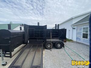 Ready to Work - 2019 7' x 16' Open BBQ Smoker Trailer | Reverse Flow Woodfired Smoker for Sale in Indiana!
