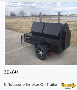 2020 - 2.5' x 5' Open Rotisserie BBQ Smoker on a 12' Tailgating Trailer for Sale in Minnesota!