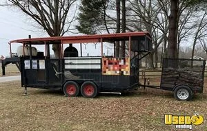 Used 27' 2002 Custom-Built Gooseneck Open BBQ Pit Smoker Rig Trailer for Sale in Tennessee!