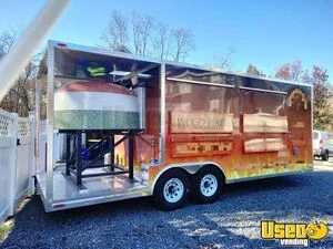 2022 - 26' Pizza Food Concession Trailer w/ Mugnaini Wood-Fired Brick Oven + Porch for Sale in New Jersey!