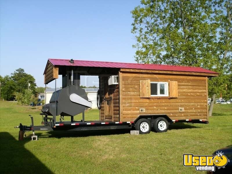 Southern Yankee Barbecue Trailer Log Cabin Concession Trailer