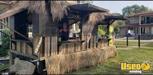 Tiki Hut Beverage Concession Trailer Beverage - Coffee Trailer Exterior Lighting Maryland for Sale