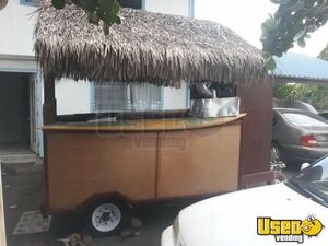 Tiki Hut Style Shaved Ice Concession Trailer Snowball Trailer Exterior Customer Counter Hawaii for Sale