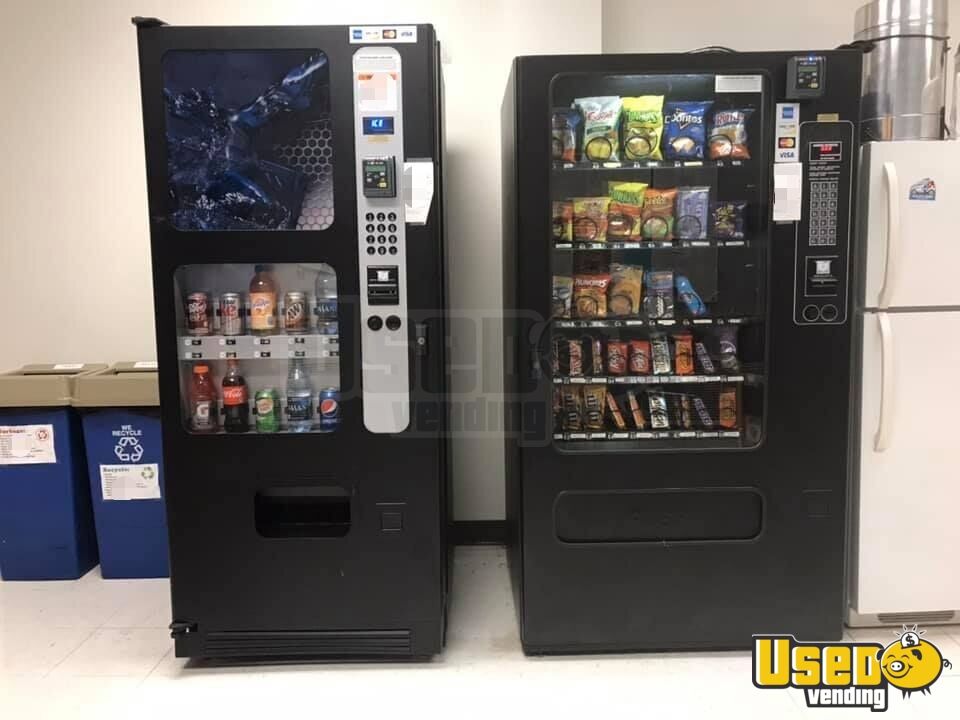 2 Full Line Electronic Snack & Soda Machines Vending Machines w/ CC