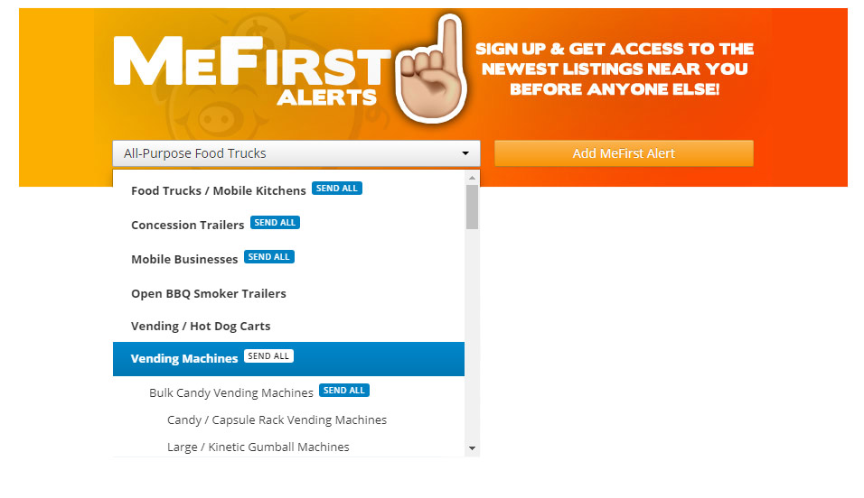 UsedVending MeFirst Alerts