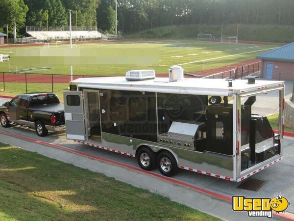 office restaurant for equipment Concession   Trailer Hauler Smoker Horton 24' BBQ BBQ Trailer